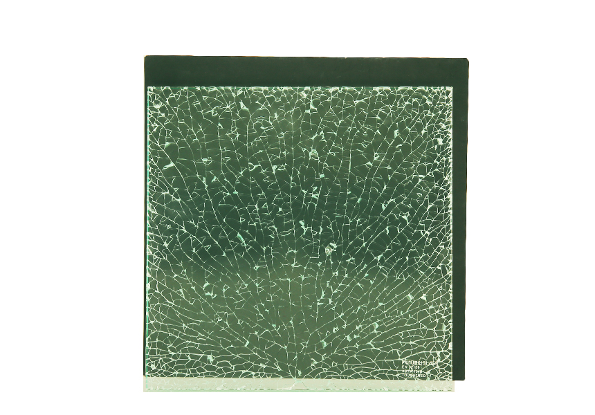 ecoSHIELD™ Breakage Pattern showing the small blunt fragments