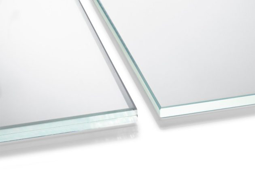 SILENTVIEW™ laminated panel shown on left as compared to single glass pane