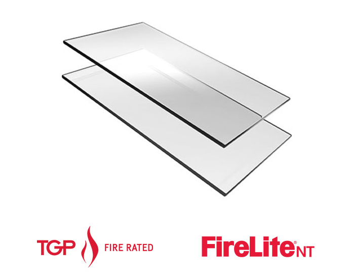 TGP FIRELITE(NT) Fire-Rated Safety Glass Ceramic, 90-Minute Labeled, Cut-to-Size