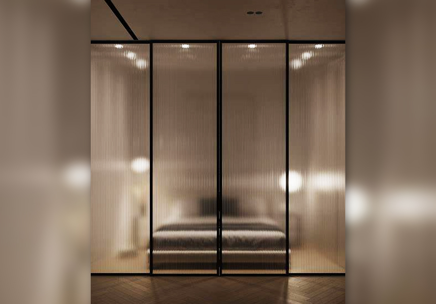 Privacy reimagined-our fluted glass partitions cater to your exclusive spaces