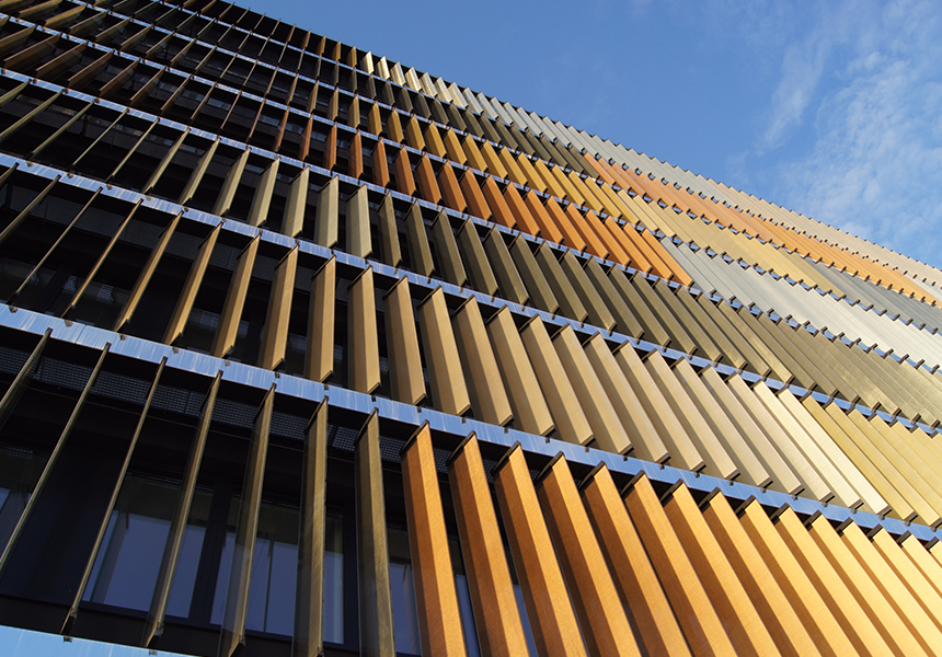 Shading fins that create a Bespoke facade experience