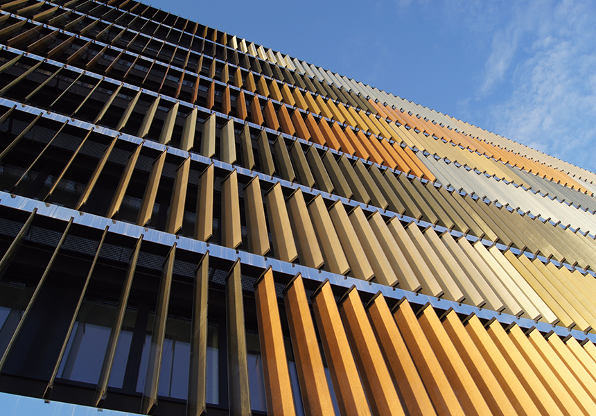 VIVIDVIEW® used as shading fins in a bespoke facade