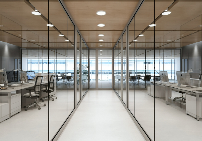 Fire Glass used in partition walls